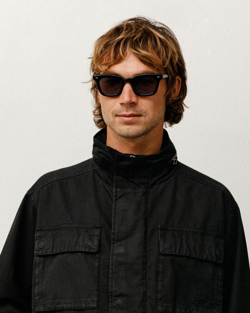 Stussy Solbriller Black/Blue - Stüssy Ace Sunglasses Dame QX54-7574D8