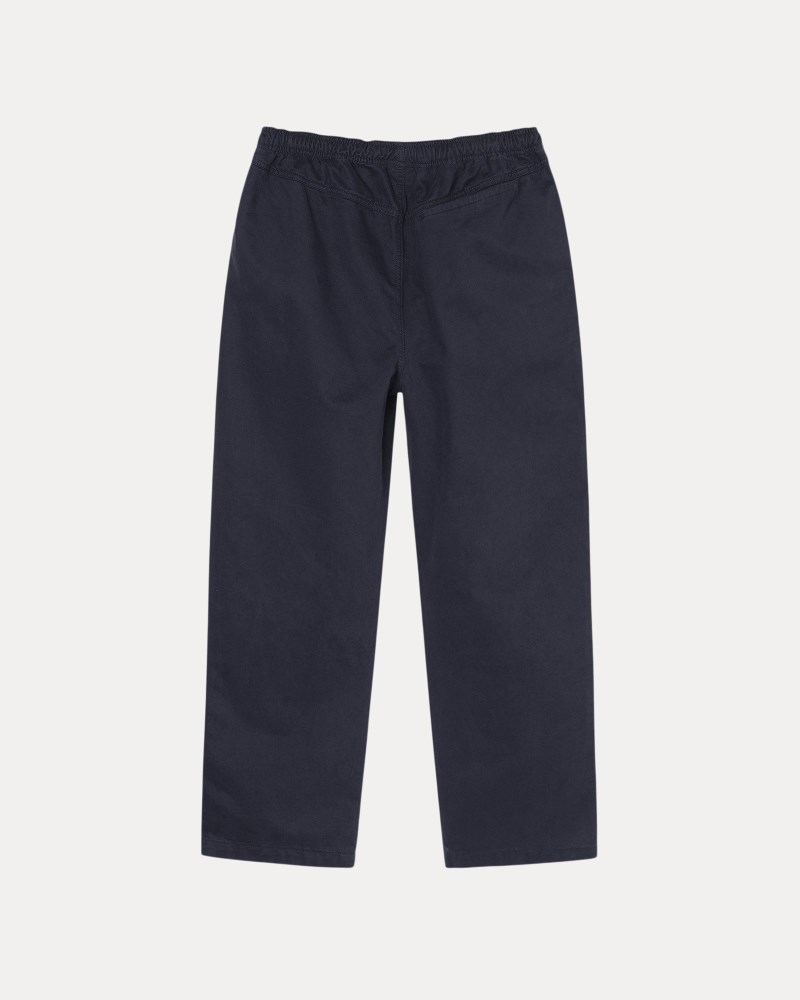Stussy Bukser Mørkeblå - Stüssy Beach Pant Brushed Cotton Dame FD24-4254N7