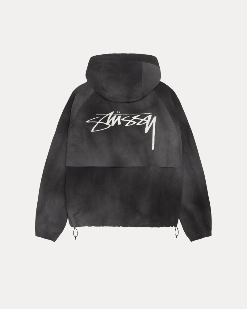 Stussy Jakker Sort - Stüssy Beach Shell Wave Dye Dame MJ92-2582Z8