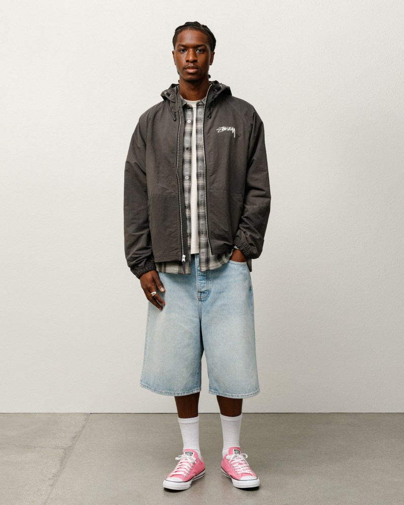 Stussy Jakker Sort - Stüssy Beach Shell Wave Dye Dame MJ92-2582Z8