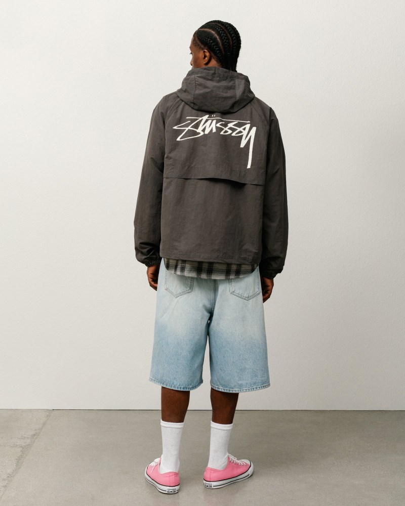Stussy Jakker Sort - Stüssy Beach Shell Wave Dye Dame MJ92-2582Z8
