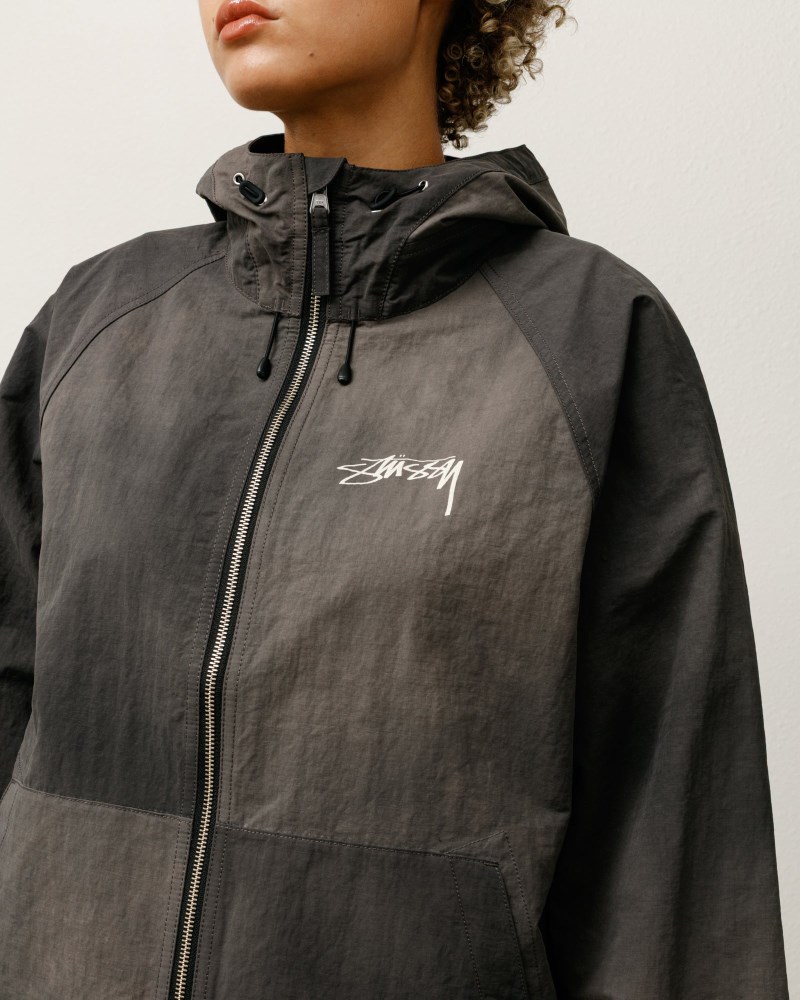 Stussy Jakker Sort - Stüssy Beach Shell Wave Dye Dame MJ92-2582Z8