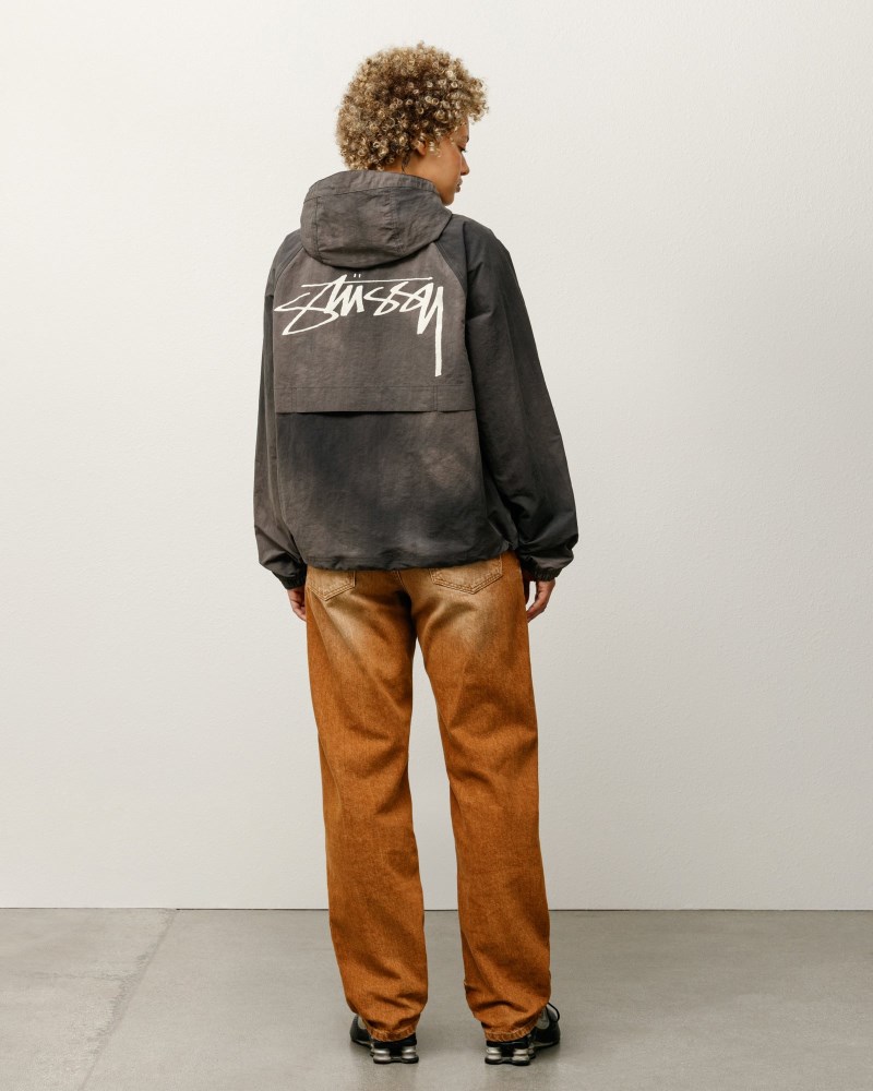 Stussy Jakker Sort - Stüssy Beach Shell Wave Dye Dame MJ92-2582Z8