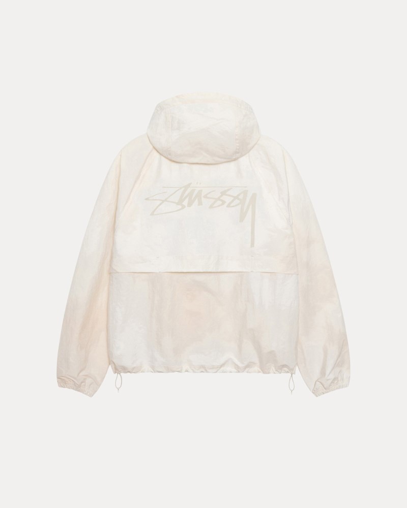 Stussy Jakker Hvide - Stüssy Beach Shell Wave Dye Herre YC72-9262V0