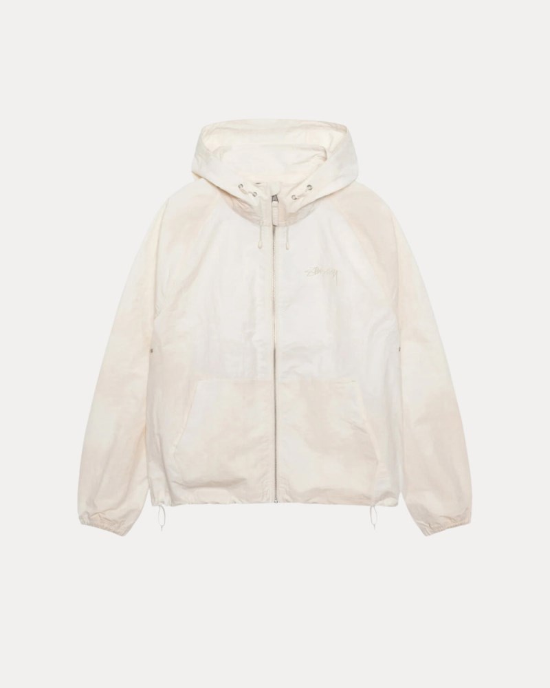 Stussy Jakker Hvide - Stüssy Beach Shell Wave Dye Herre YC72-9262V0