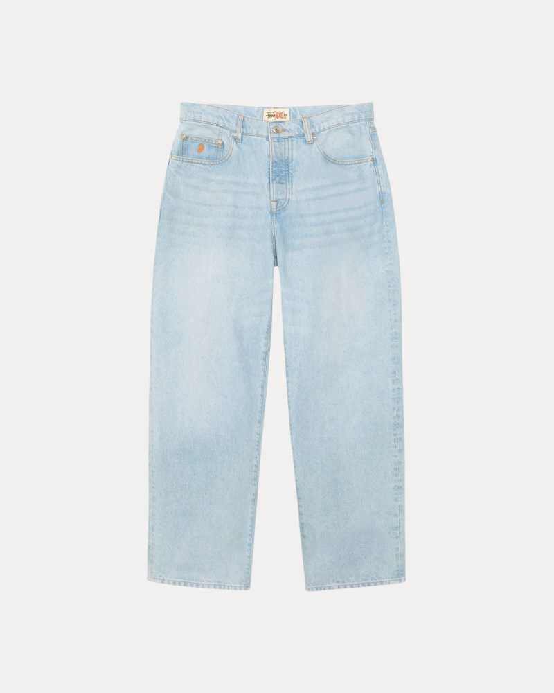 Stussy Jeans Lyseblå Lyseblå - Stüssy Big Ol' Jean Denim Dame AJ29-8539H5
