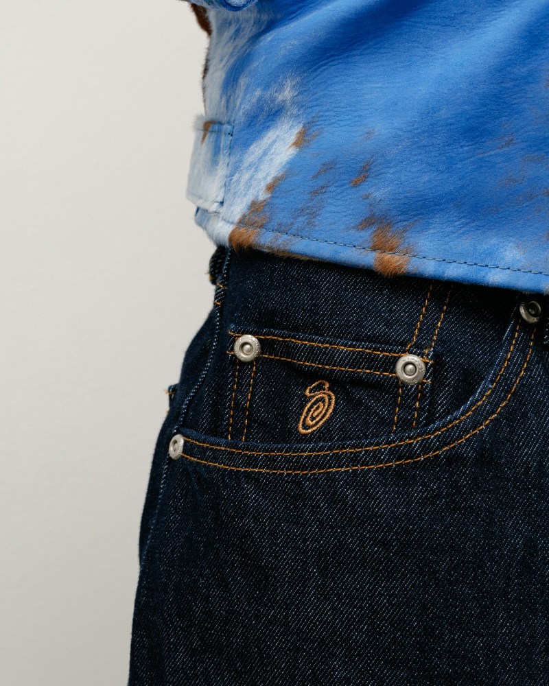 Stussy Shorts Indigo - Stüssy Big Ol' Short Denim Herre CQ49-1959T3