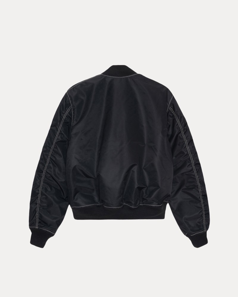 Stussy Jakker Sort - Stüssy Built Reversible Bomber Jacket Herre KO98-6318H5