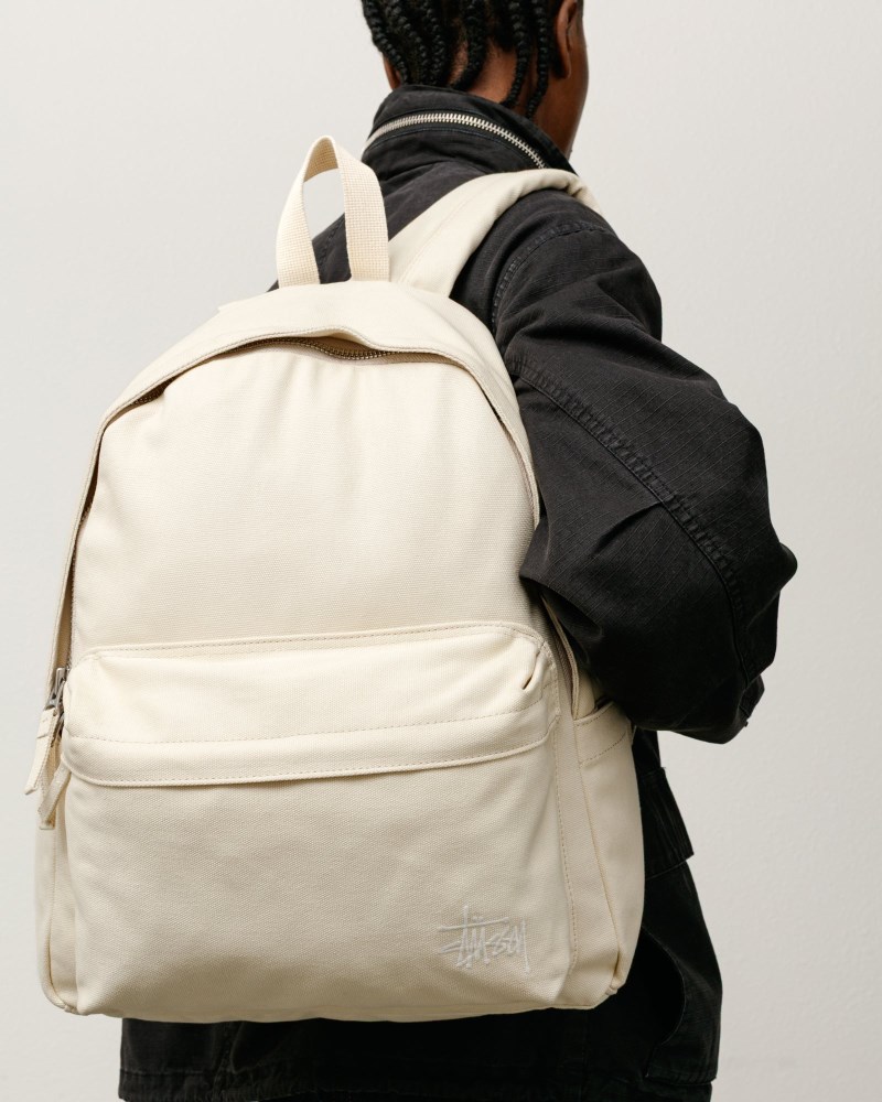 Stussy Tasker Beige - Stüssy Canvas Backpack Dame RI74-2014Q1