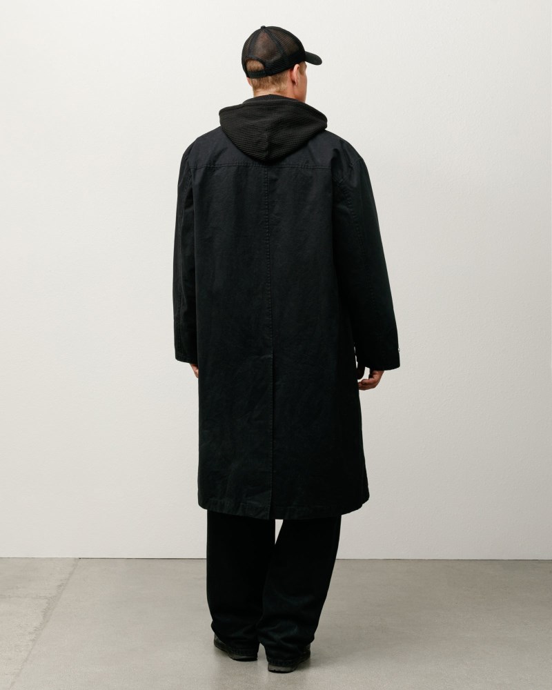 Stussy Frakker Sort - Stüssy Duster Coat Dame WR54-9204A3
