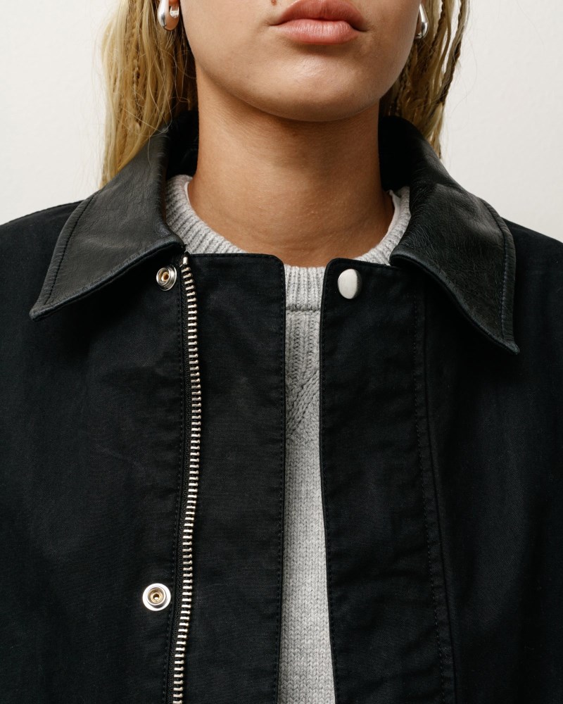 Stussy Frakker Sort - Stüssy Duster Coat Dame WR54-9204A3