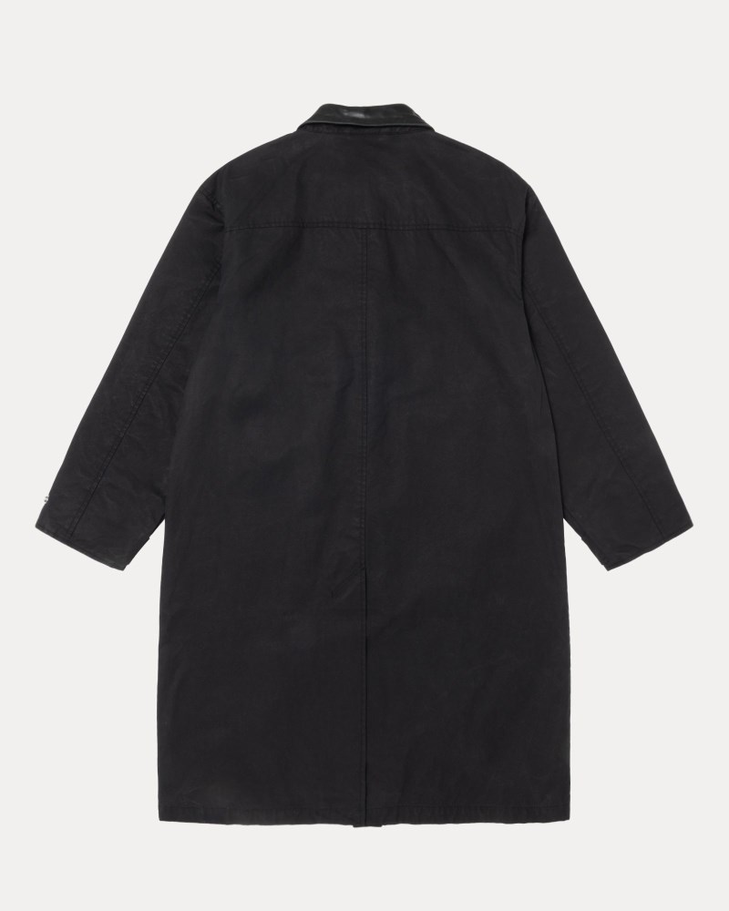 Stussy Frakker Sort - Stüssy Duster Coat Dame WR54-9204A3