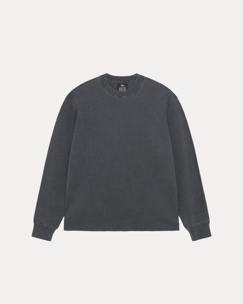 Stussy Sweatshirts Mørkegrå - Stüssy Garment Dyed Ls Thermal Dame XD31-6691P6