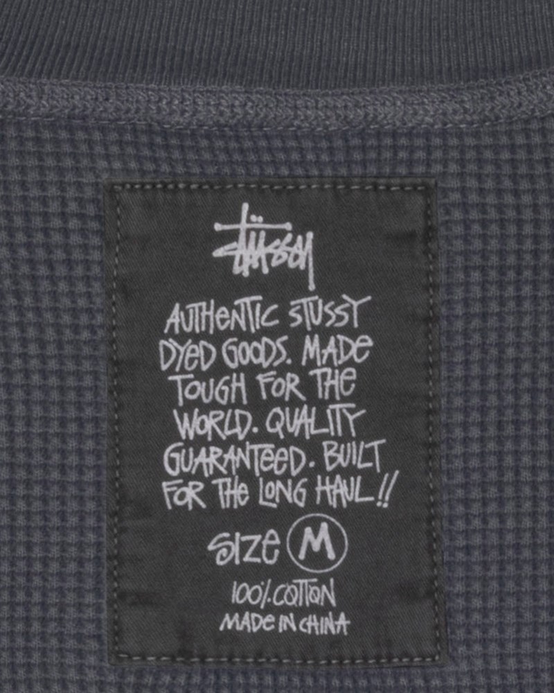 Stussy Sweatshirts Mørkegrå - Stüssy Garment Dyed Ls Thermal Dame XD31-6691P6