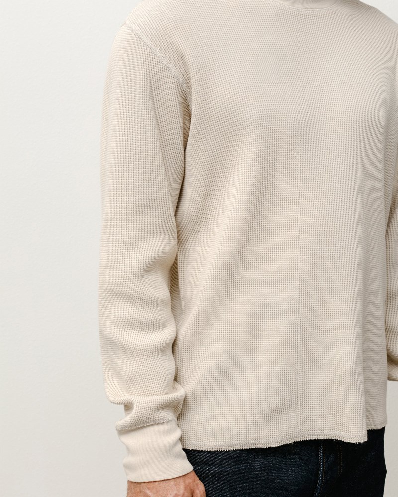 Stussy Sweatshirts Hvide - Stüssy Garment Dyed Ls Thermal Herre SC41-2671H8