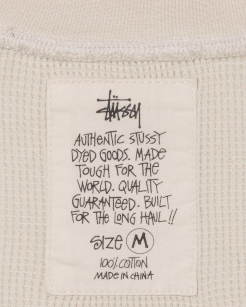 Stussy Sweatshirts Hvide - Stüssy Garment Dyed Ls Thermal Herre SC41-2671H8
