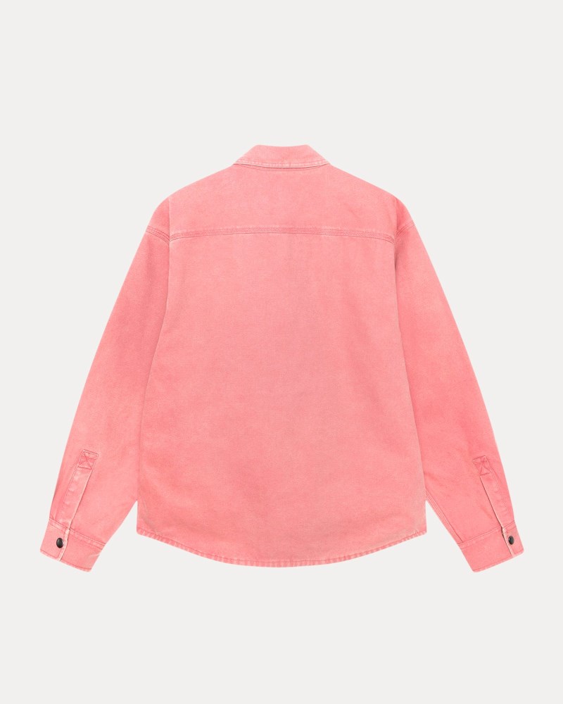 Stussy Skjorte Koral - Stüssy Heavy Washed Canvas Shirt Dame IG82-3522R7