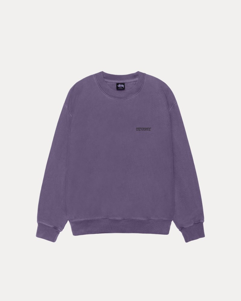Stussy Crewneck Lilla - Stüssy Jumbo Crew Pigment Dyed Herre CG00-3540X4