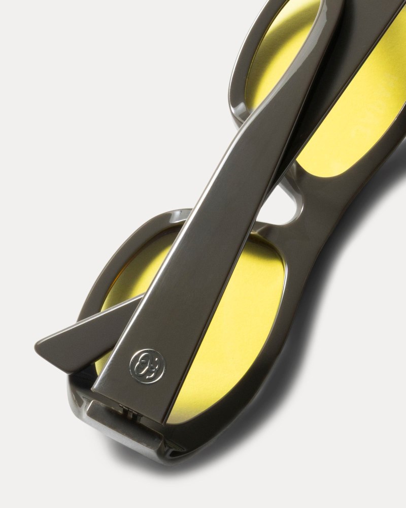 Stussy Solbriller Grey/Yellow - Stüssy Landon Sunglasses Dame AO55-8455F6