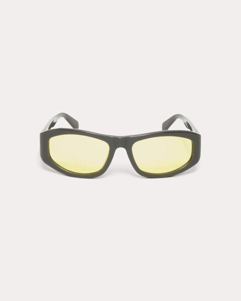 Stussy Solbriller Grey/Yellow - Stüssy Landon Sunglasses Herre OK35-6185G7