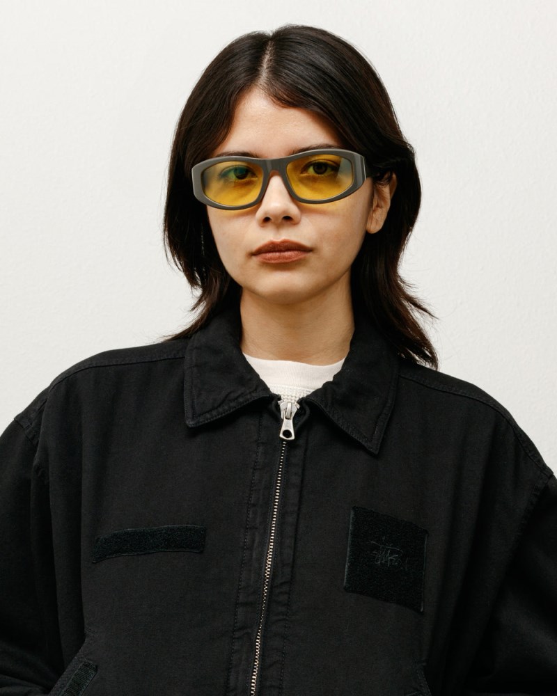 Stussy Solbriller Grey/Yellow - Stüssy Landon Sunglasses Herre OK35-6185G7
