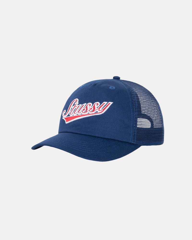 Stussy Snapback Lysemørkeblå - Stüssy Low Profile Athletic Trucker Snapback Herre AH14-0704X1