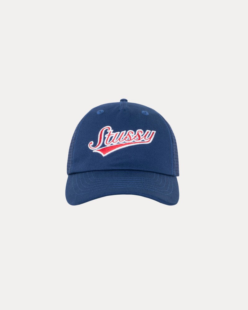 Stussy Snapback Lysemørkeblå - Stüssy Low Profile Athletic Trucker Snapback Herre AH14-0704X1