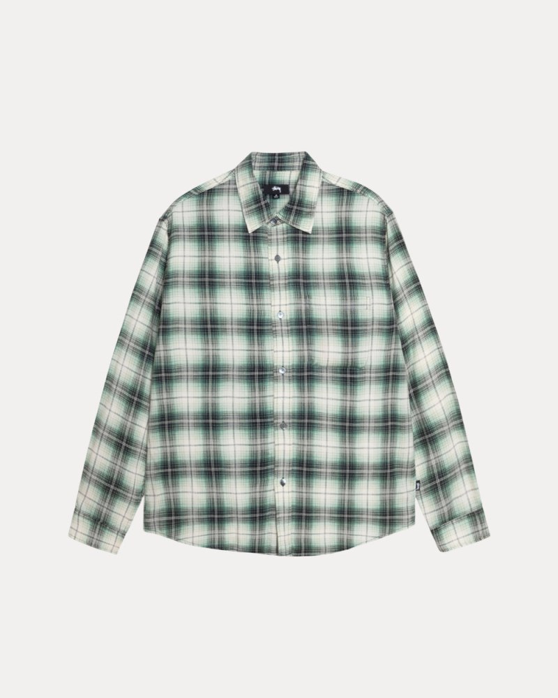 Stussy Skjorte Grøn - Stüssy Matthew Shirt Lg Printed Plaid Dame FN66-0246I5