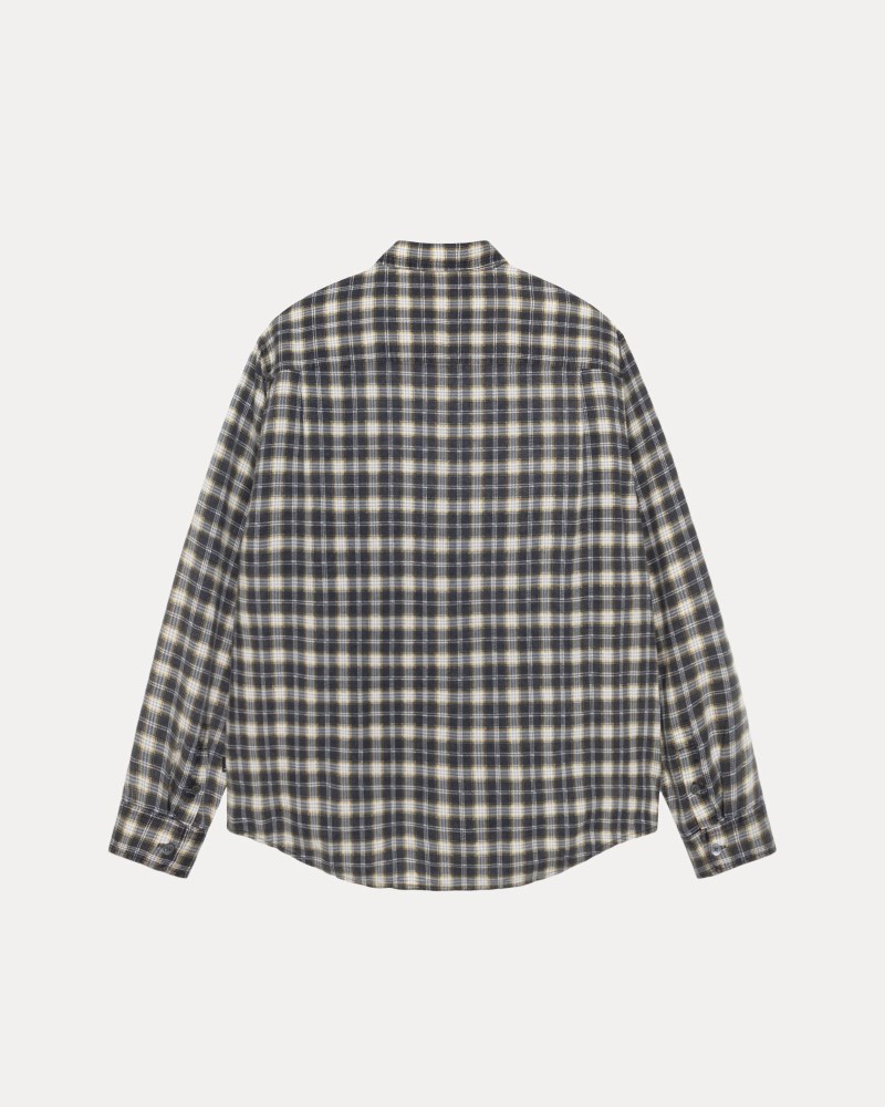 Stussy Skjorte Sort - Stüssy Matthew Shirt Printed Plaid Dame DJ62-4492W4