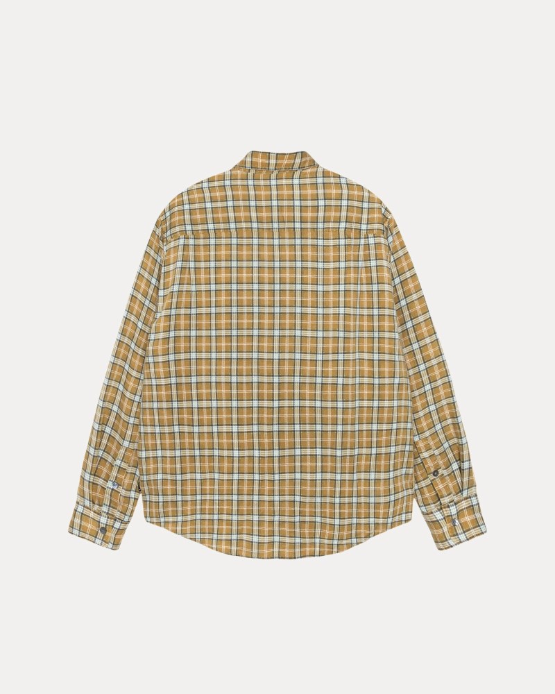 Stussy Skjorte Guld - Stüssy Matthew Shirt Printed Plaid Herre YJ48-5538A4