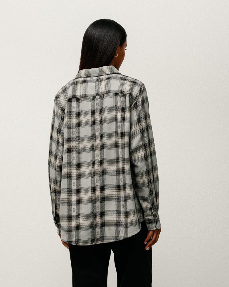 Stussy Skjorte Grå - Stüssy Motif Plaid Shirt Dame JI61-1211H8