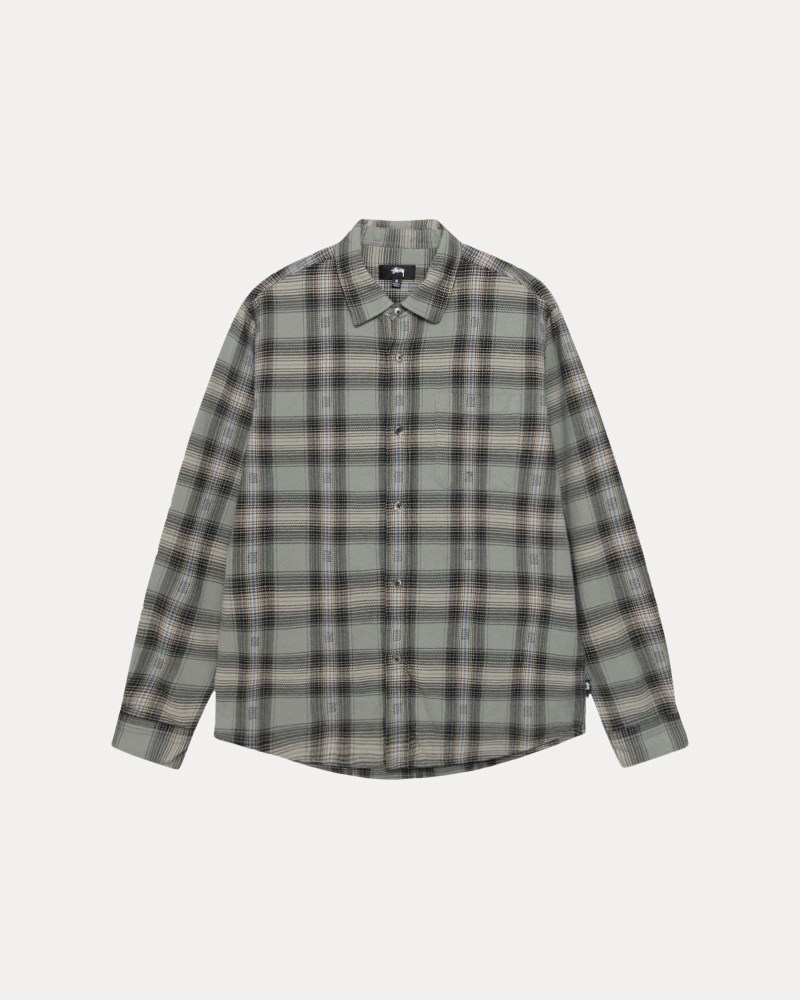 Stussy Skjorte Grå - Stüssy Motif Plaid Shirt Dame JI61-1211H8