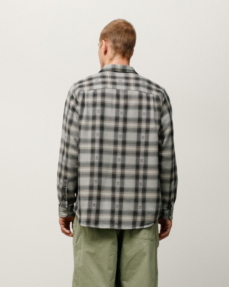 Stussy Skjorte Grå - Stüssy Motif Plaid Shirt Herre RA96-2916O2