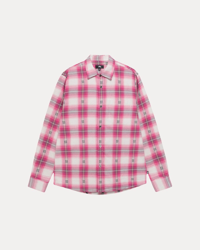 Stussy Skjorte Lyserød - Stüssy Motif Plaid Shirt Herre MO93-4763Q3