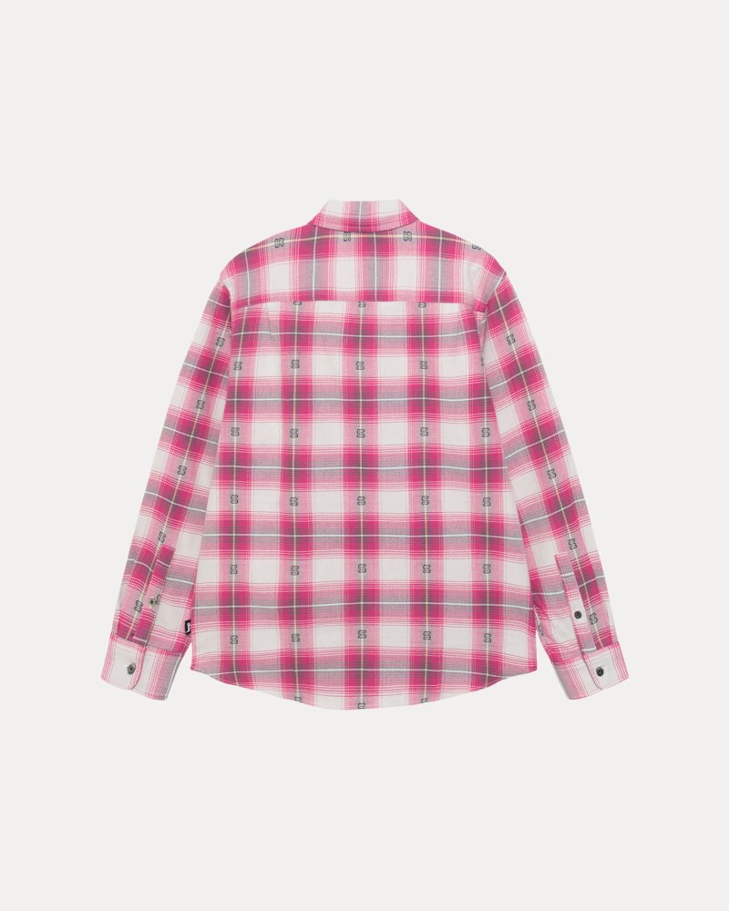 Stussy Skjorte Lyserød - Stüssy Motif Plaid Shirt Herre MO93-4763Q3