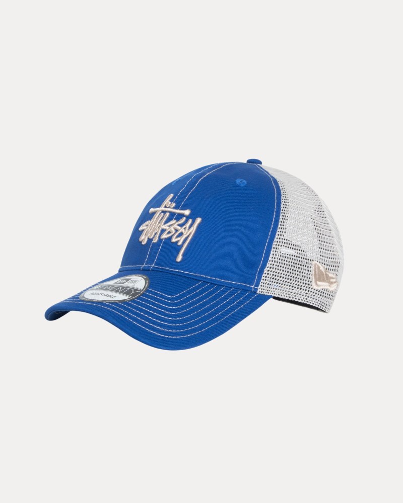 Stussy Kasketter Kongeblå - Stüssy New Era 9TWENTY Basic Trucker Dame WO99-5649E3