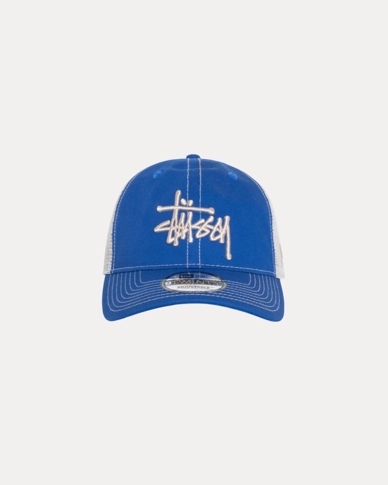 Stussy Kasketter Kongeblå - Stüssy New Era 9TWENTY Basic Trucker Dame WO99-5649E3