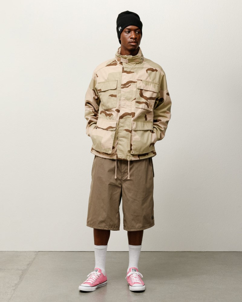 Stussy Shorts Lysebrune - Stüssy Nyco Over Short Dame GB99-0499M1