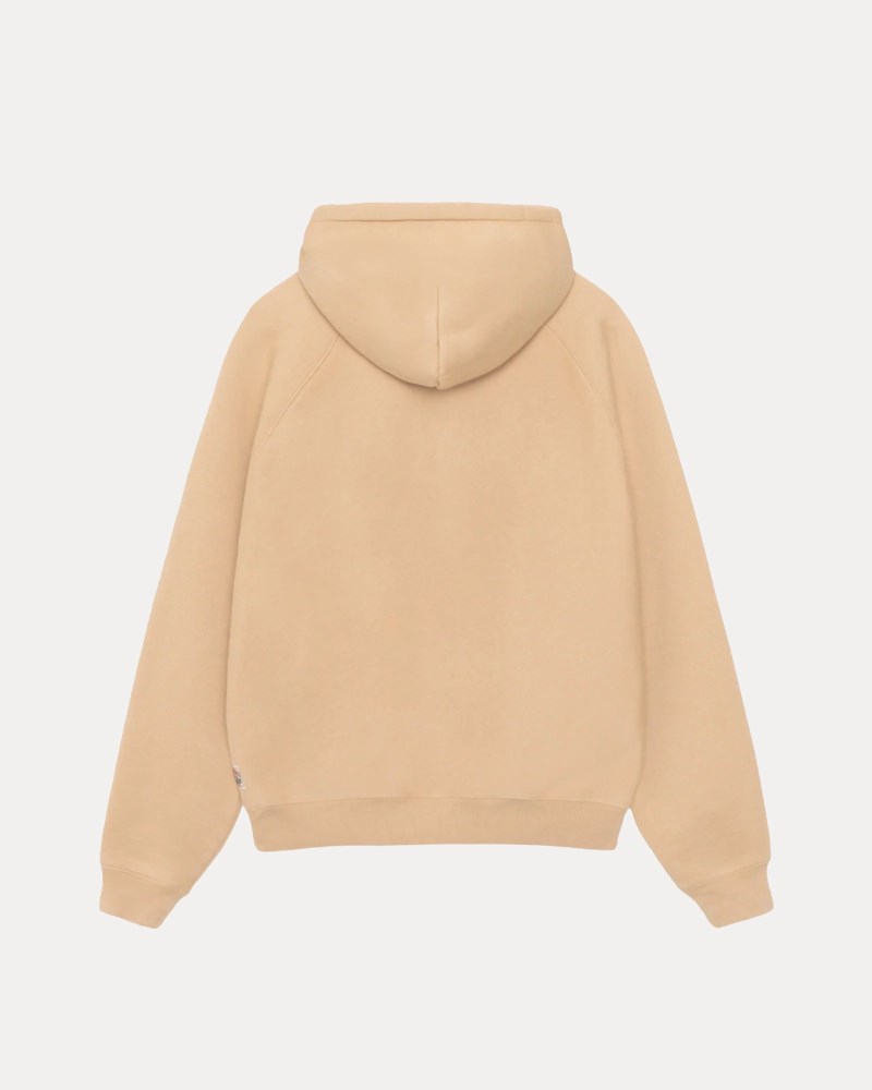 Stussy Hættetrøje Khaki - Stüssy Relaxed Zip Hoodie Dame KV14-0474T4