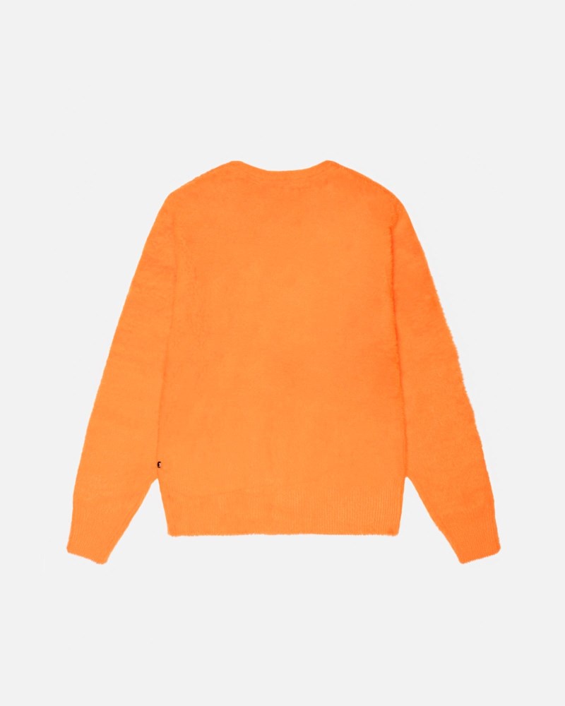 Stussy Trøjer Rød Orange - Stüssy Shaggy Cardigan Herre SX59-3969K6