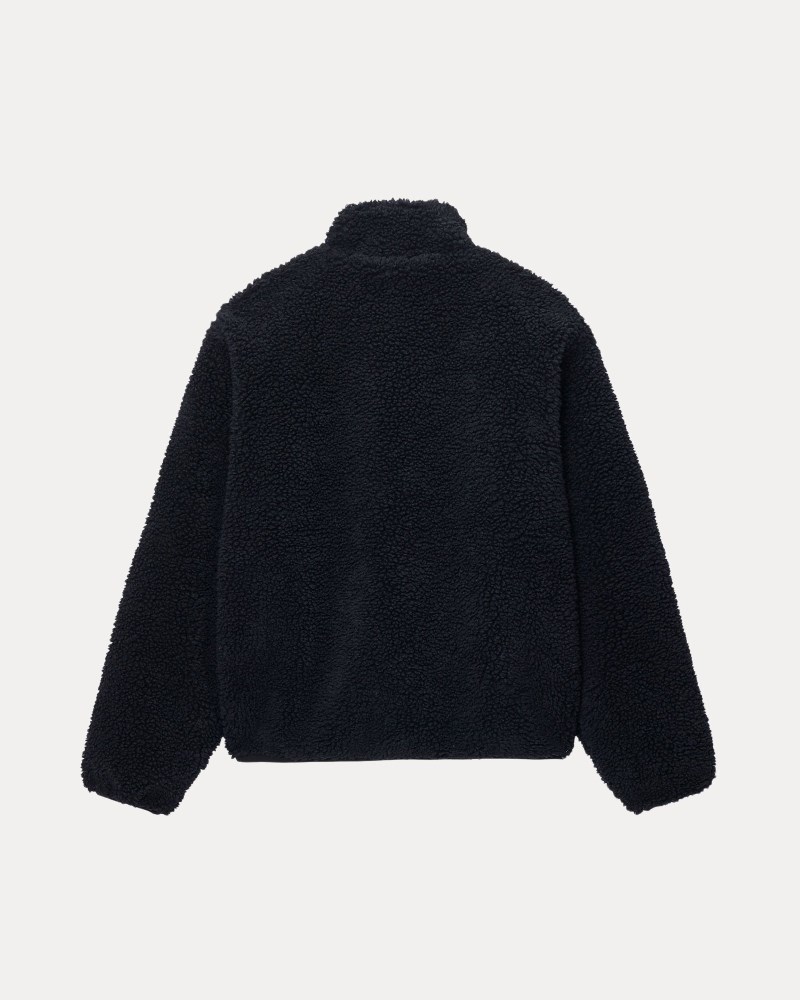 Stussy Jakker Sort - Stüssy Sherpa Reversible Jacket Dame IX71-4981R3