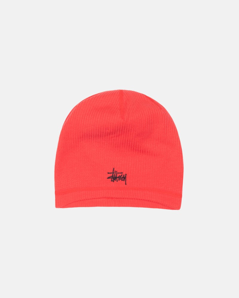 Stussy Hue Rød - Stüssy Skullcap Waffle Herre MY22-2832U1