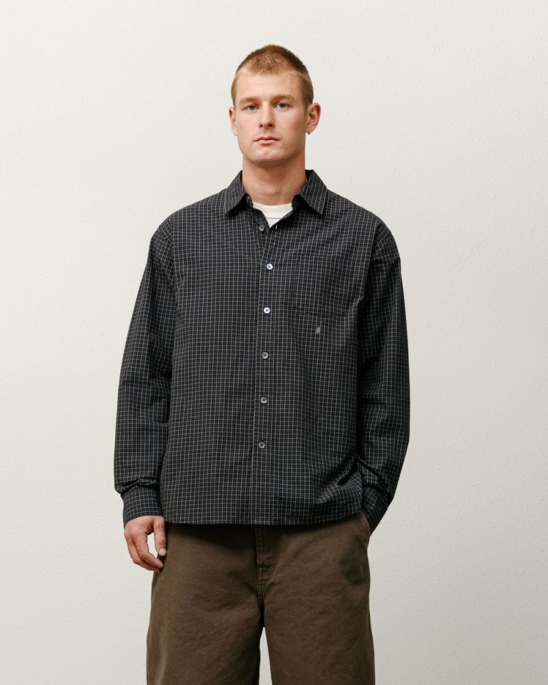 Stussy Skjorte Sort - Stüssy Standard Shirt Dame ES60-5460I3