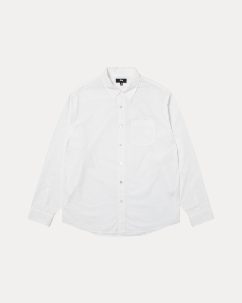 Stussy Skjorte Hvide - Stüssy Standard Shirt Herre JA97-9427U5