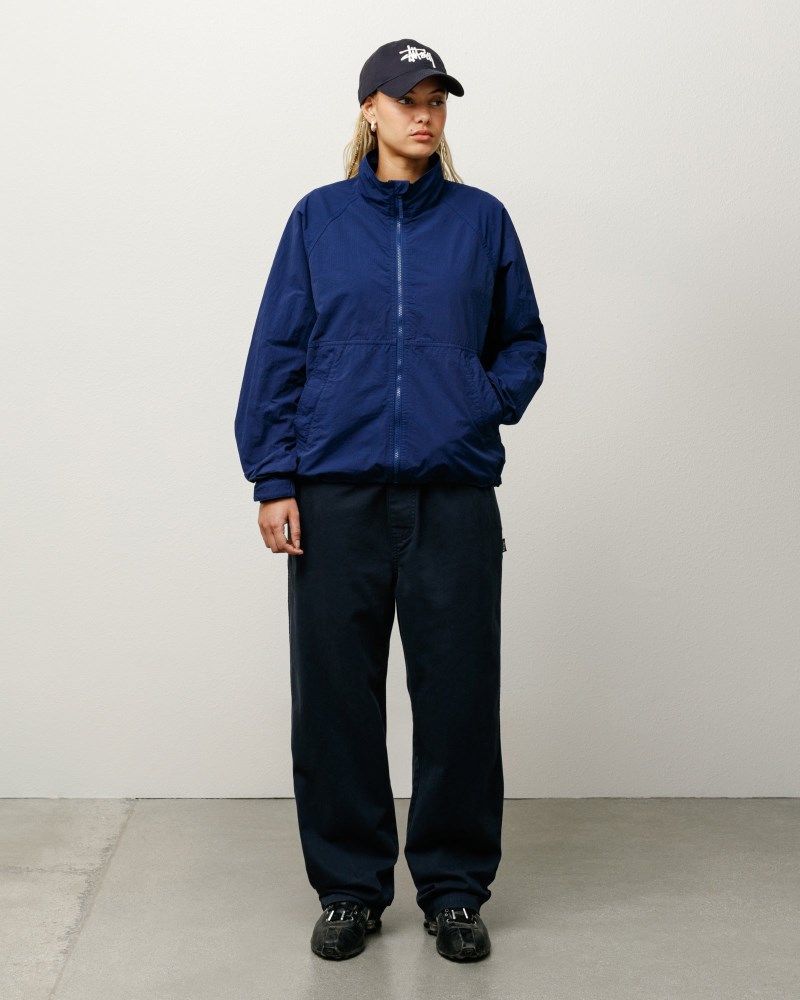 Stussy Jakker Mørkeblå - Stüssy Warm Up Jacket Herre YZ91-6011H9