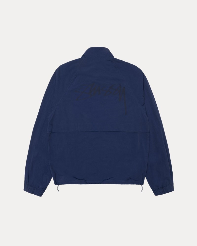 Stussy Jakker Mørkeblå - Stüssy Warm Up Jacket Herre YZ91-6011H9